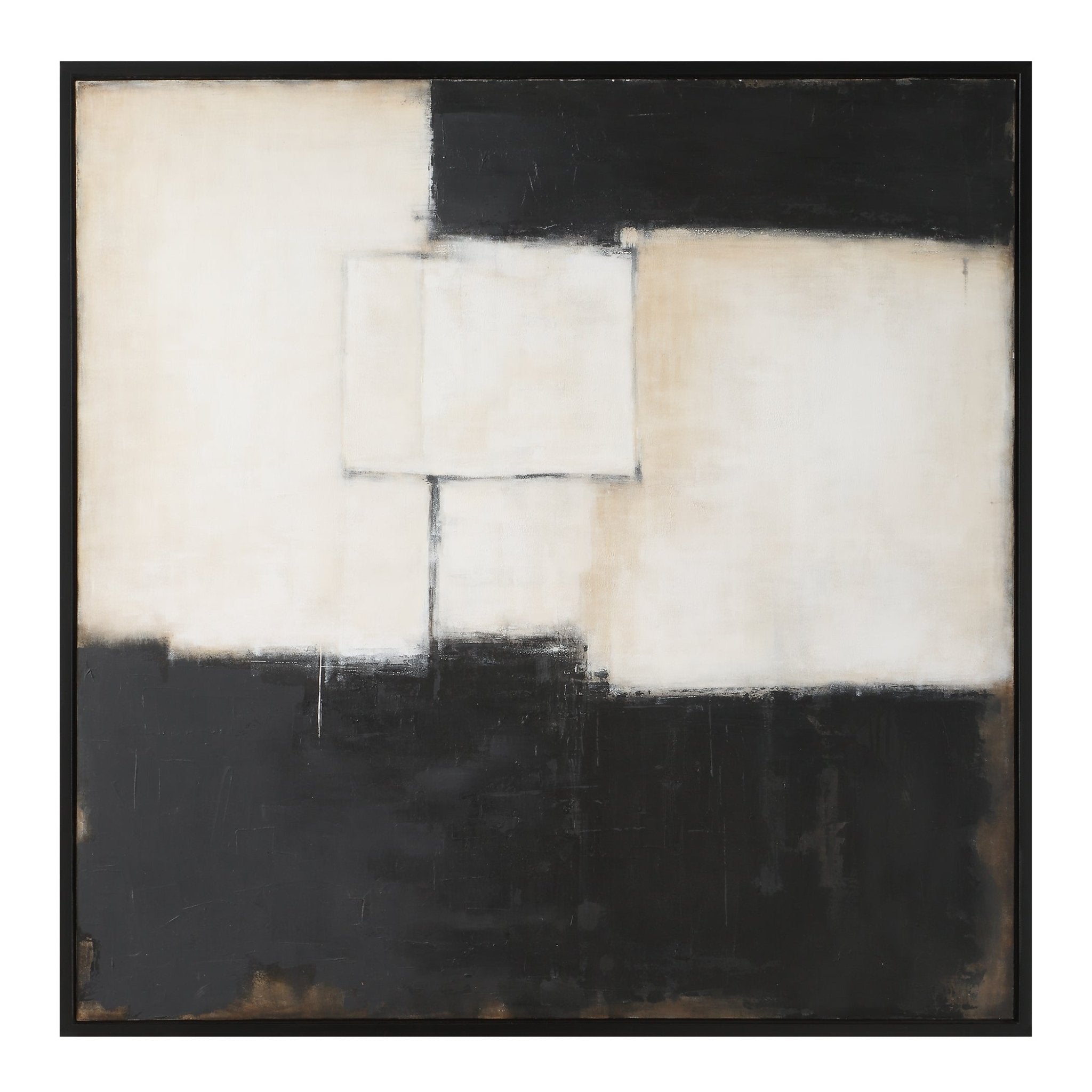 B&W ABSTRACT HAND PAINTED CANVAS Wall Art| Uttermost
