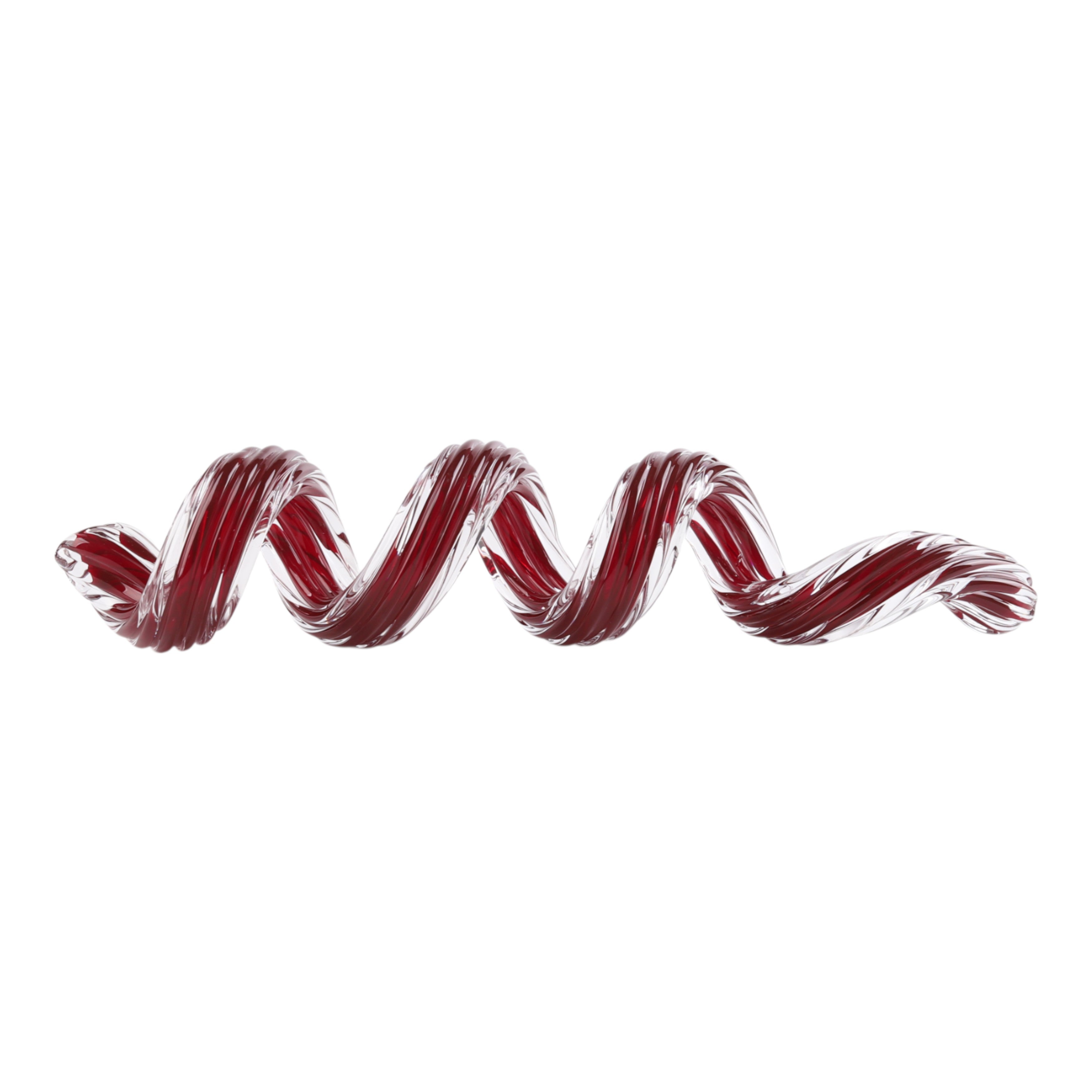 نحت الشريط الزجاجي الأسود / الأحمر لشامير Shamir Black/Red Glass Ribbon Sculpture