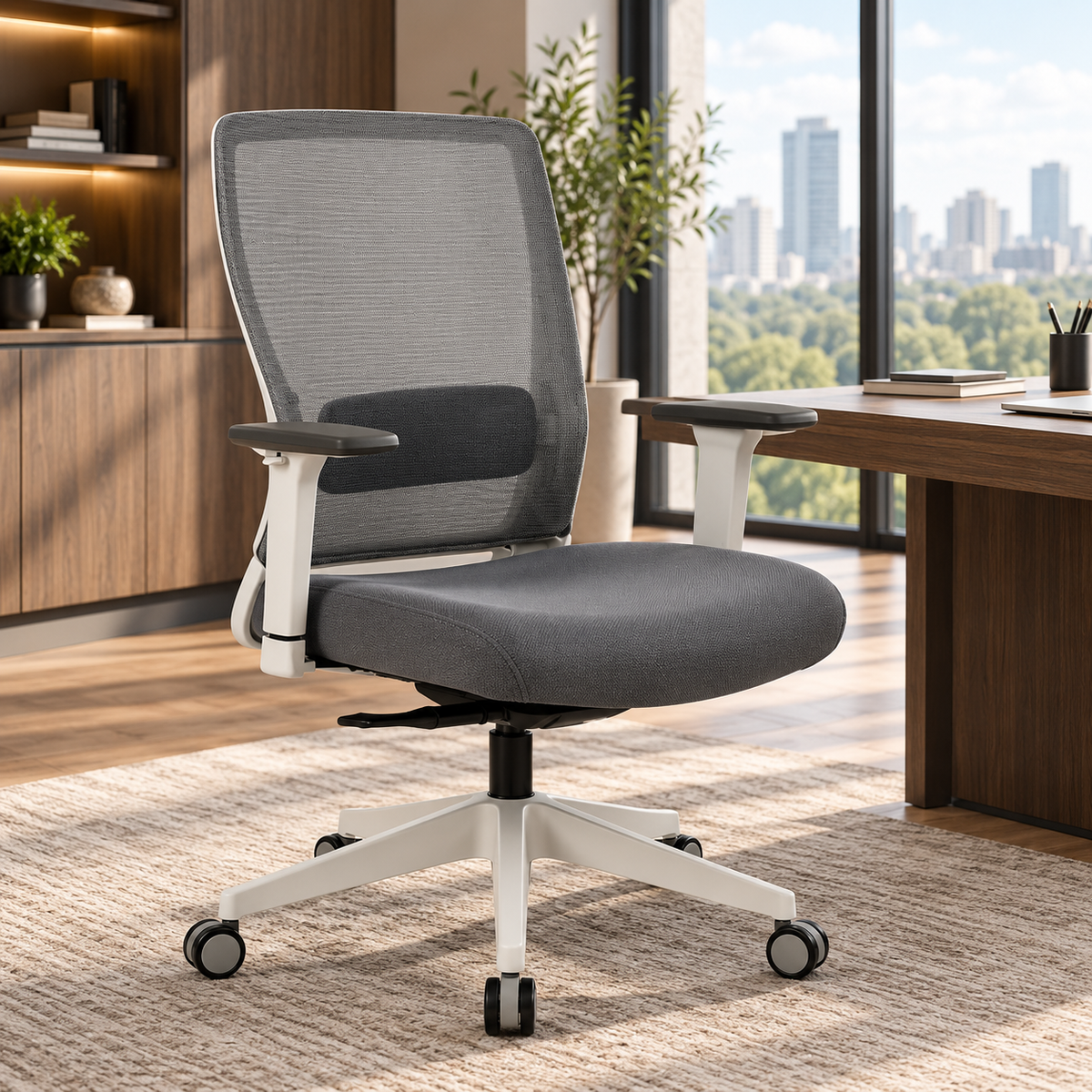 Medium back chair Grey Mesh
