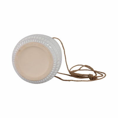 Ceramic 6 Dimpled Hanging Planter, Beige