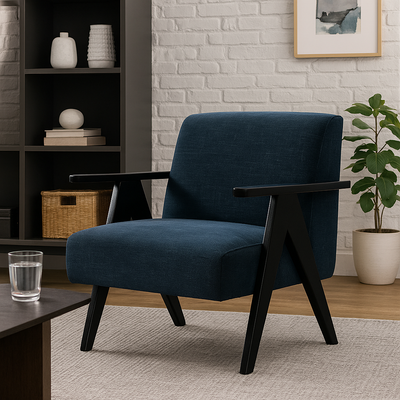 Cletus Blue Accent Chair