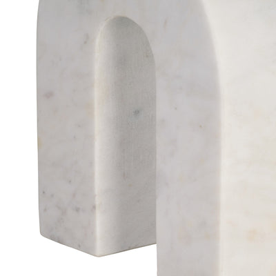 MARBLE, 6H HORSESHOE TABLETOP DECO, WHITE