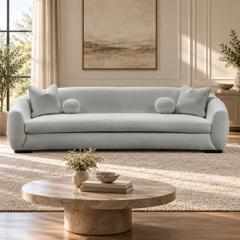 Boucle Sofa ( 250W / 280W /  300W ) - Linen