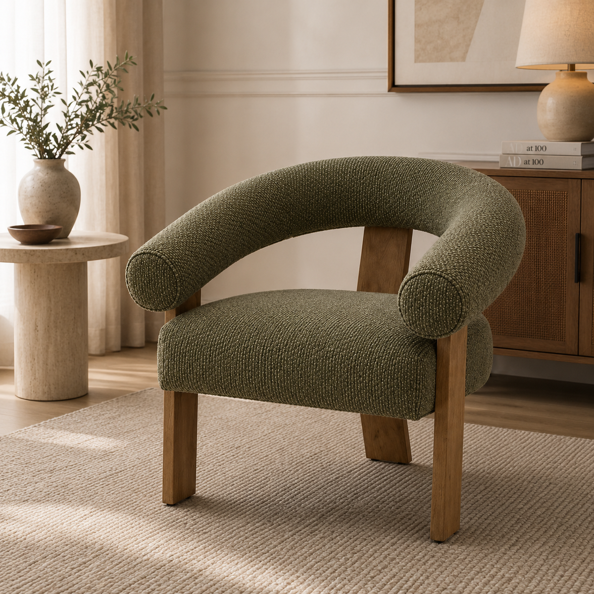 Deacon Green Accent Chair