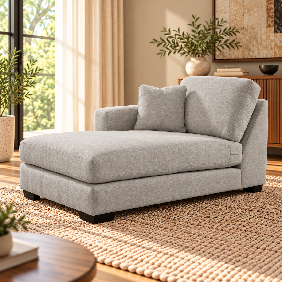 Scott Silver Left Chaise