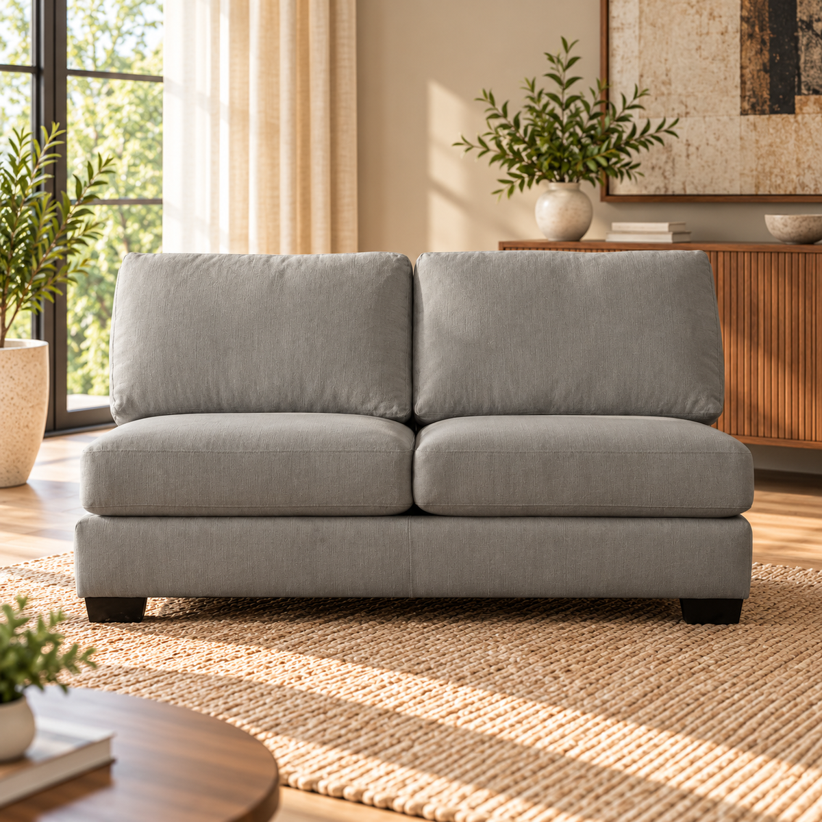 Scott Lead Armless Loveseat