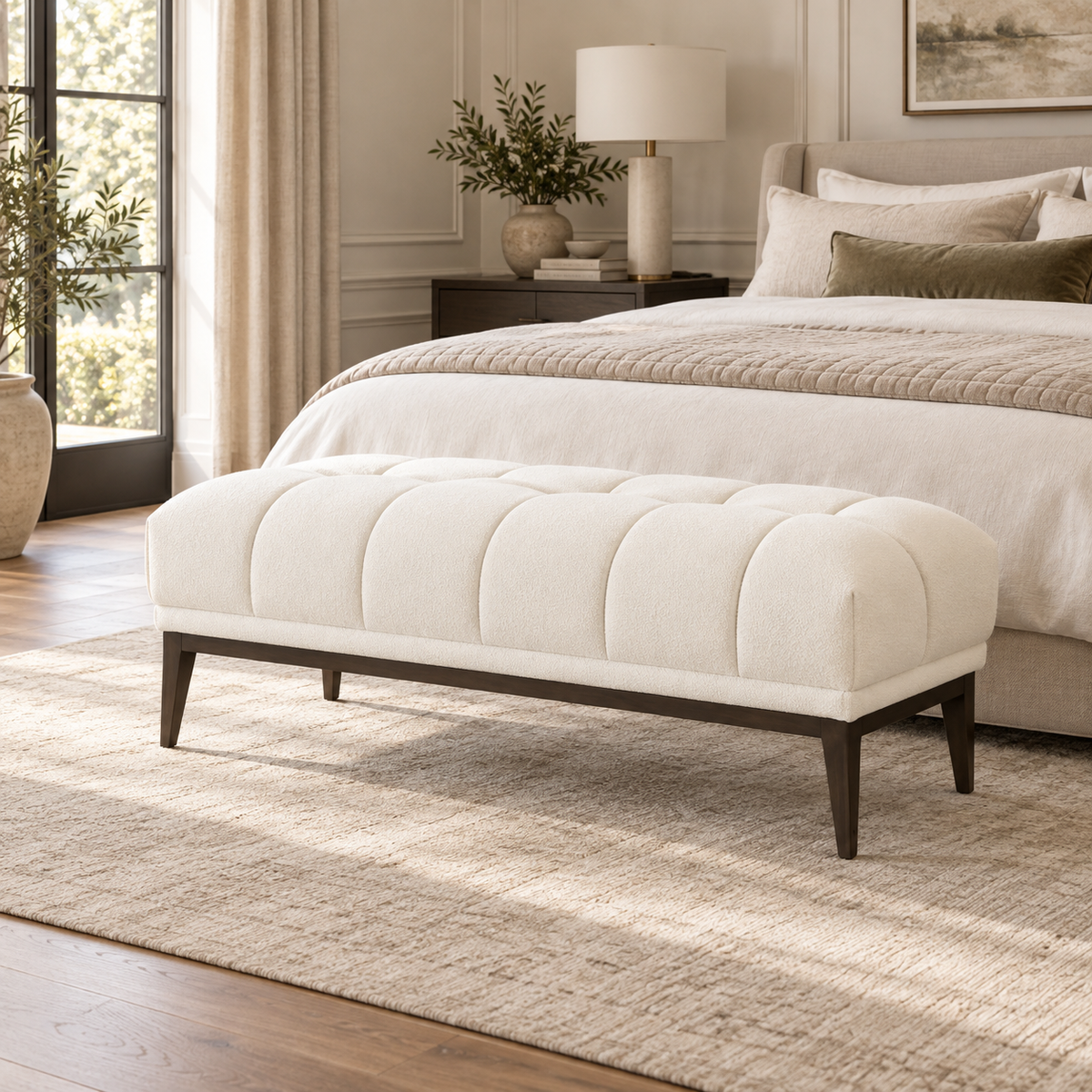 Avalon White & Black Bench