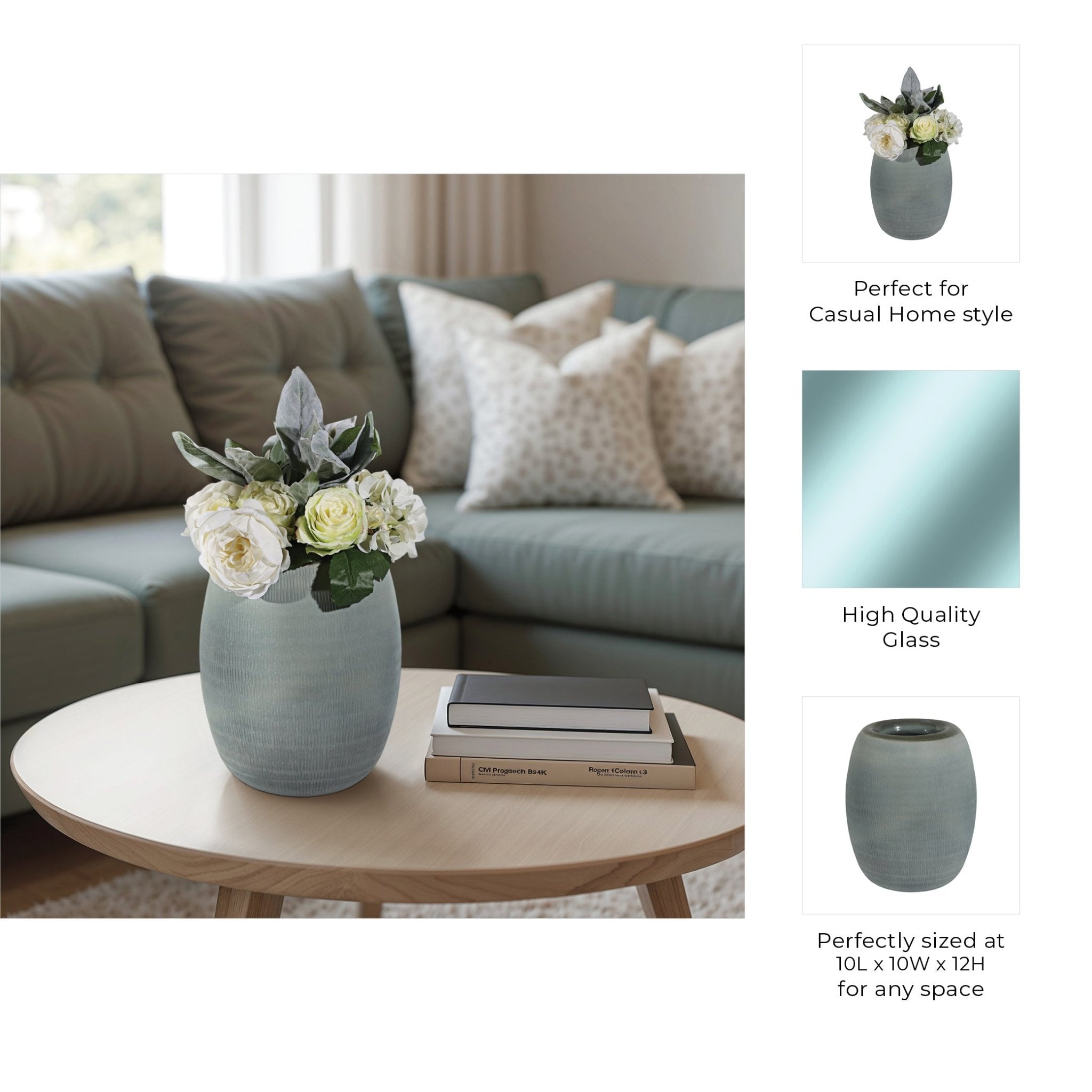 Cadmus Blue Glass Vase Vases and Jars| Sagebrook Home