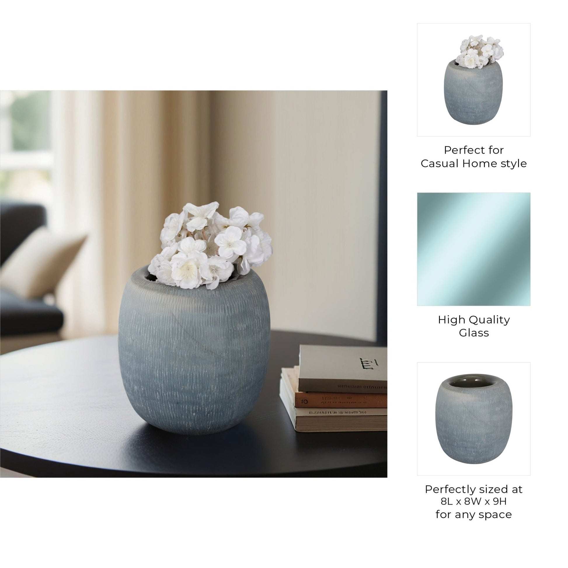 Cadmus Blue Glass Vase Vases and Jars| Sagebrook Home