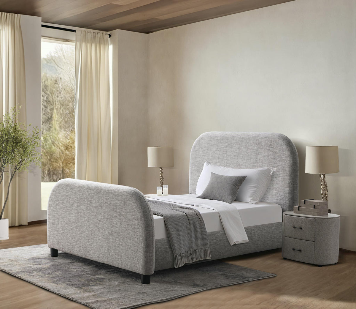 Caelo Grey Bed Beds| Roots Furniture