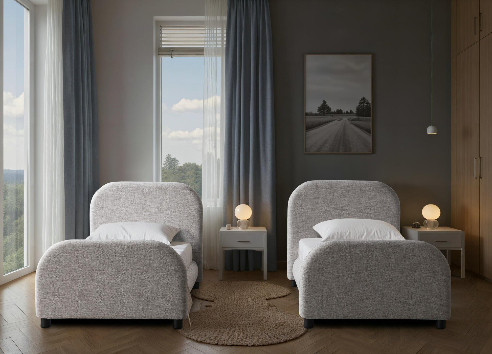 Caelo Grey Bed Beds| Roots Furniture