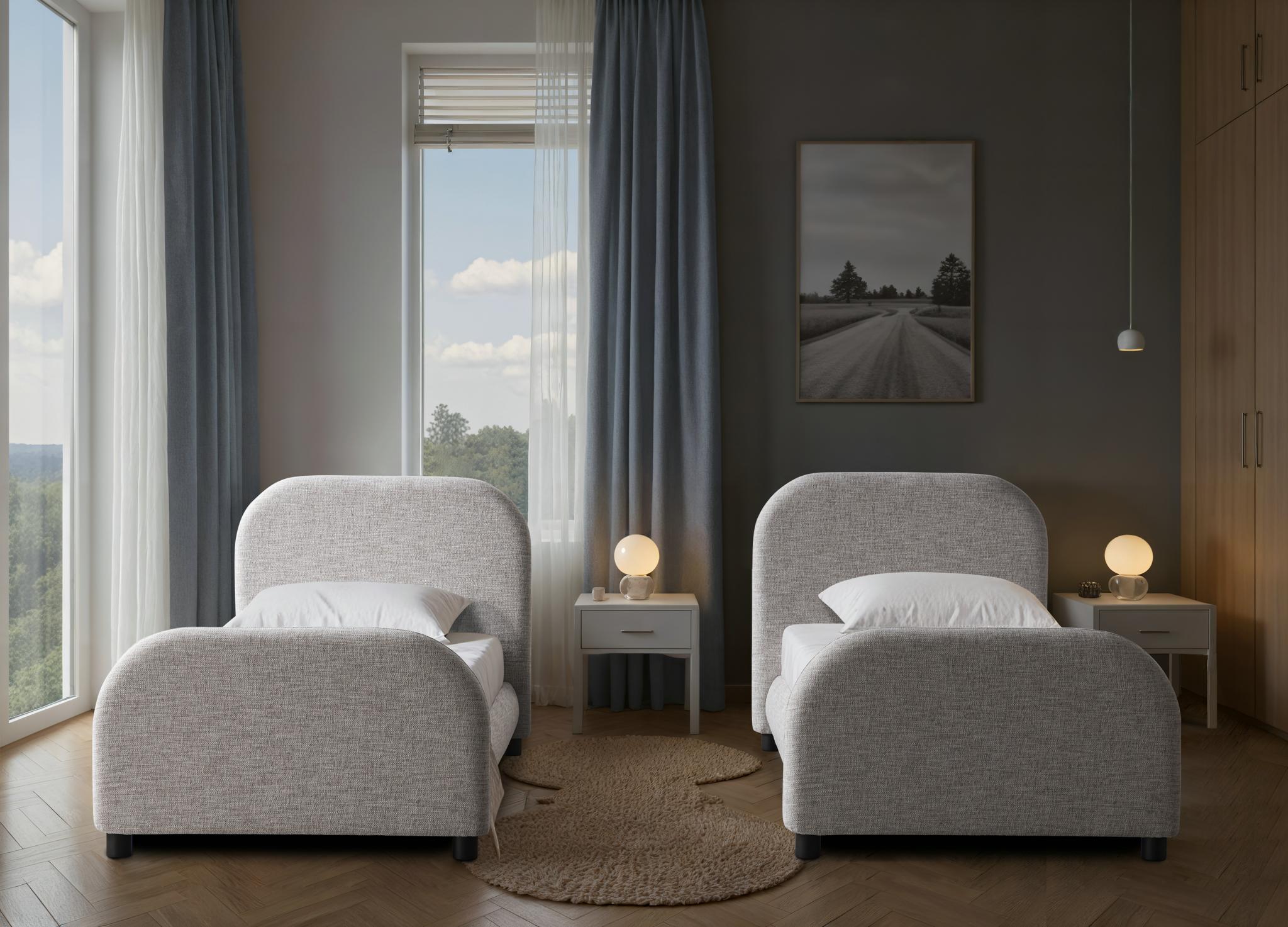 Caelo Grey Bed Beds| Roots Furniture