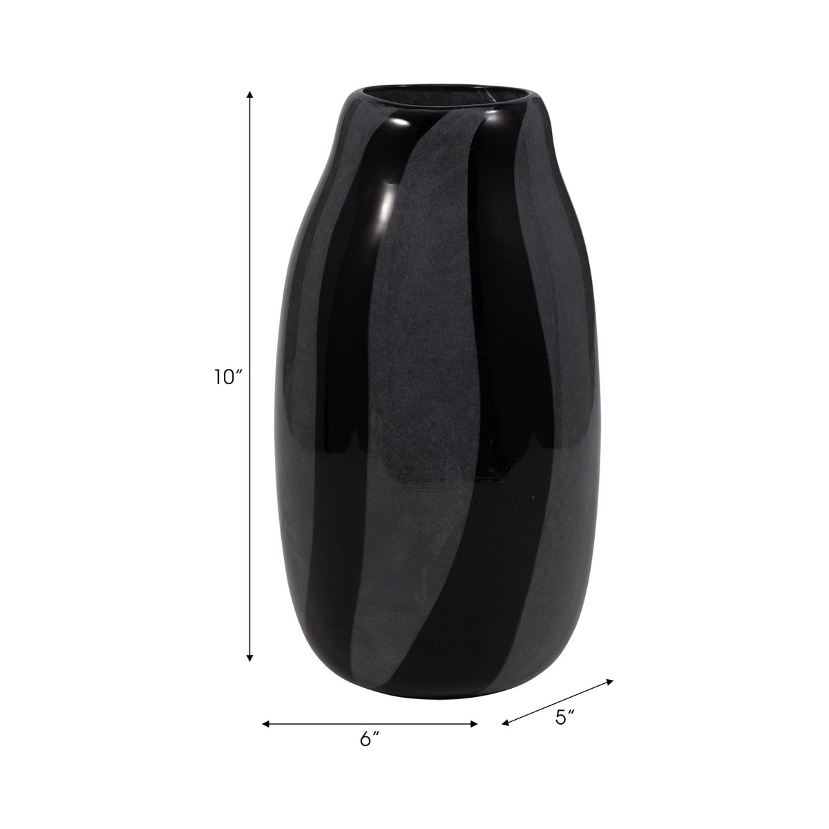 CAHAN SMALL BLACK STRIPED VASE Vases and Jars| Sagebrook Home