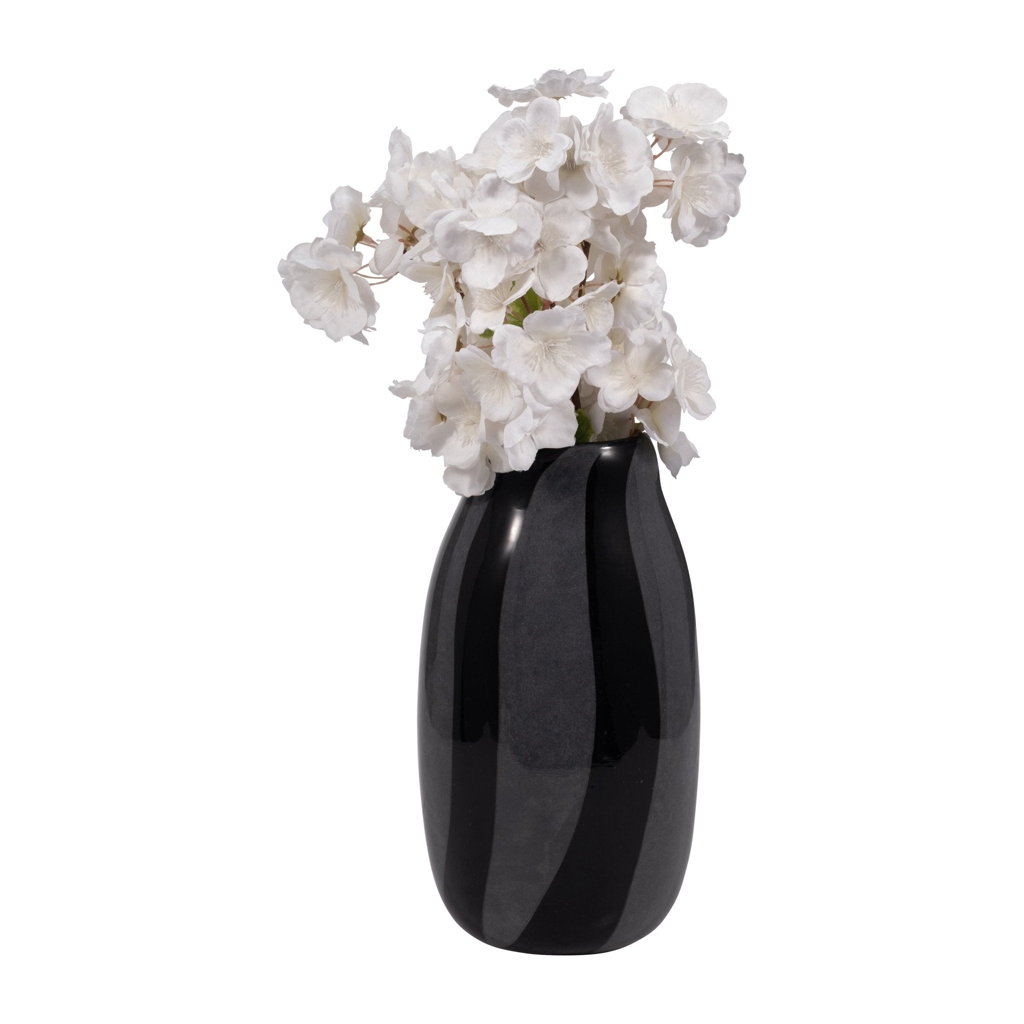 CAHAN SMALL BLACK STRIPED VASE Vases and Jars| Sagebrook Home