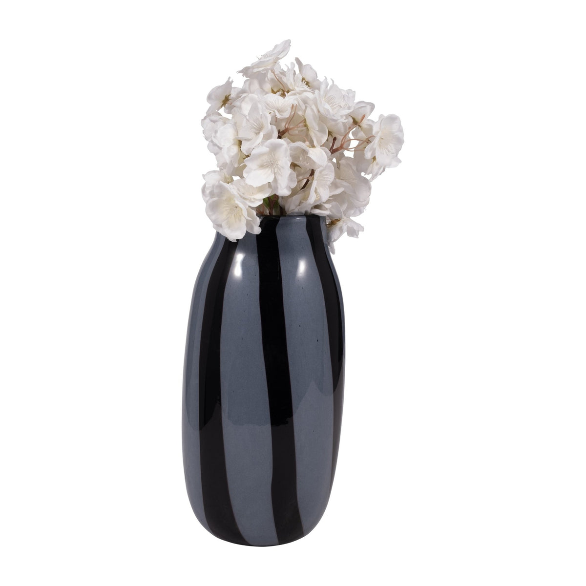 CAHAN SMALL BLACK STRIPED VASE Vases and Jars| Sagebrook Home