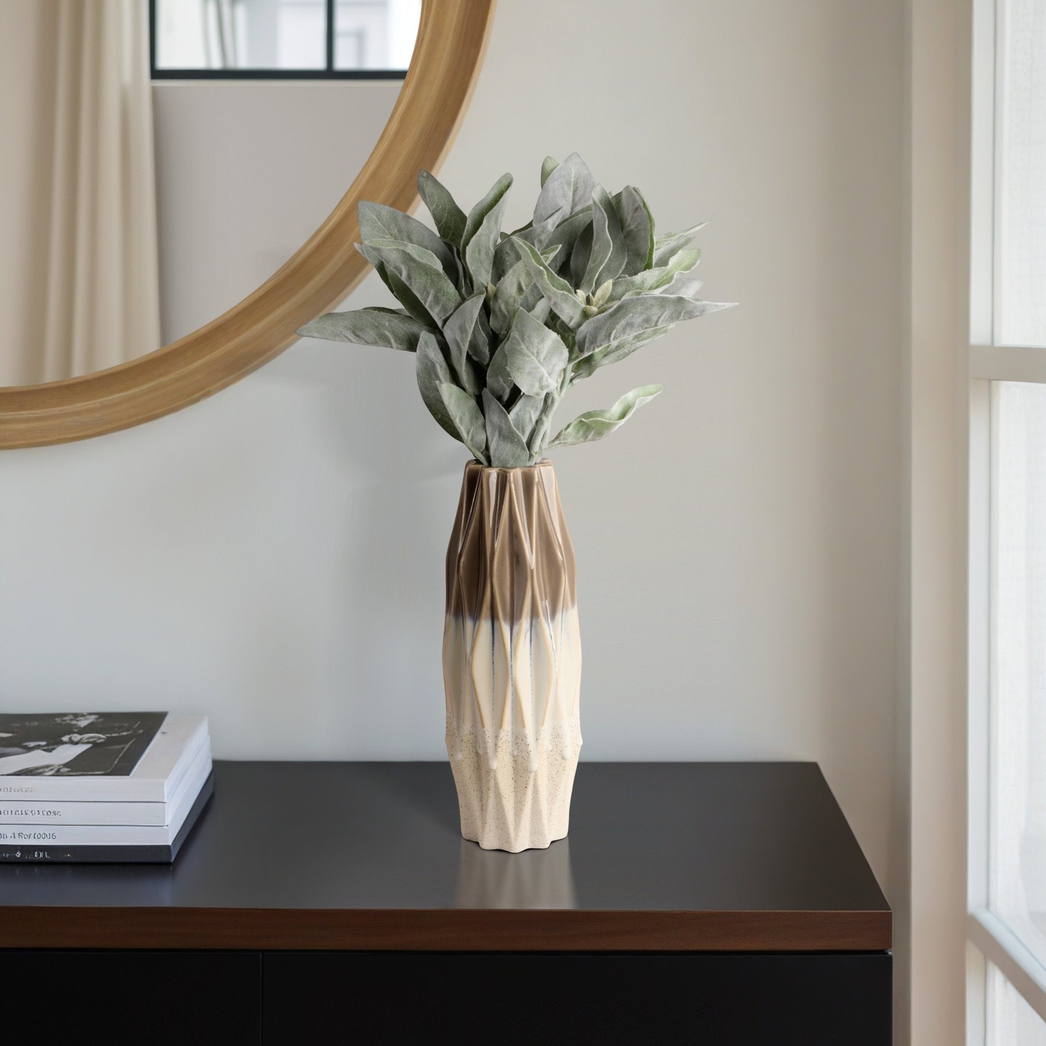 Calista Cream Glaze Vase Vases and Jars| Sagebrook Home
