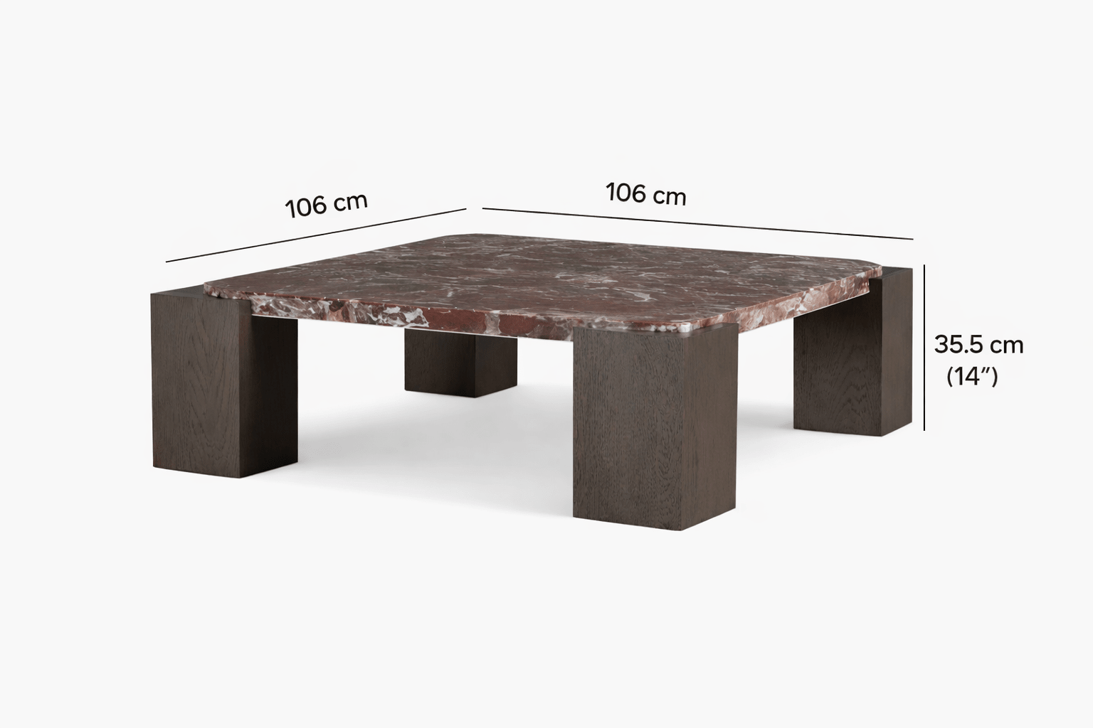 Calla Red Marble Coffee Table Coffee Tables| AlRugaib Furniture