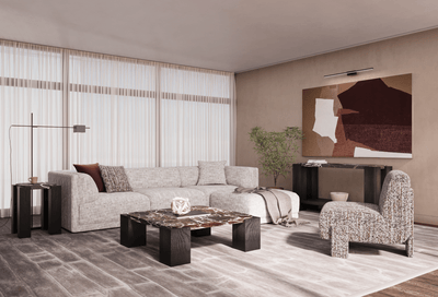 Calla Red Marble Coffee Table - Al Rugaib Furniture