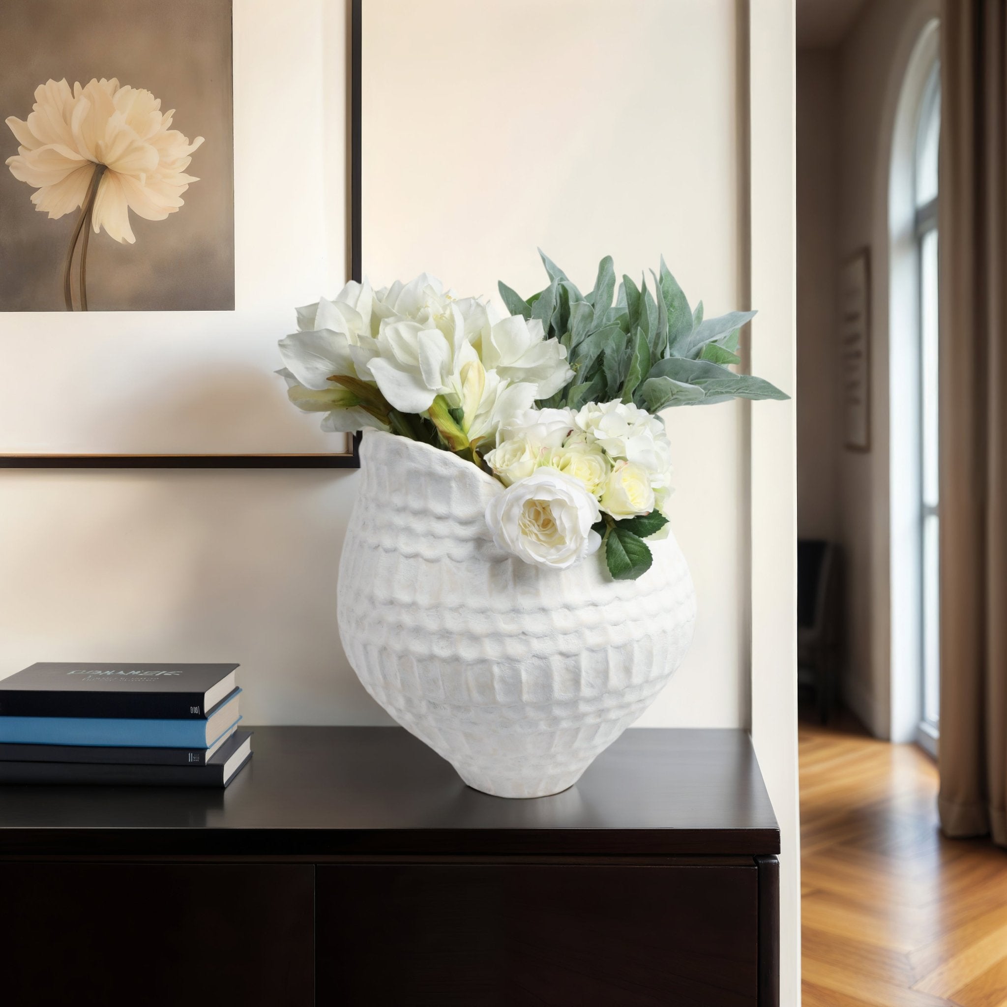callan 3d Printed Porcelain Vase, Ivory Vases and Jars| Sagebrook Home