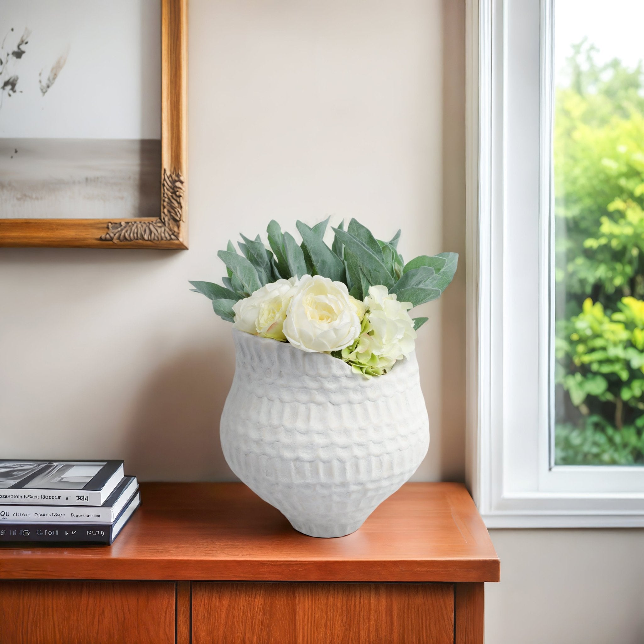callan 3d Printed Porcelain Vase, Ivory Vases and Jars| Sagebrook Home