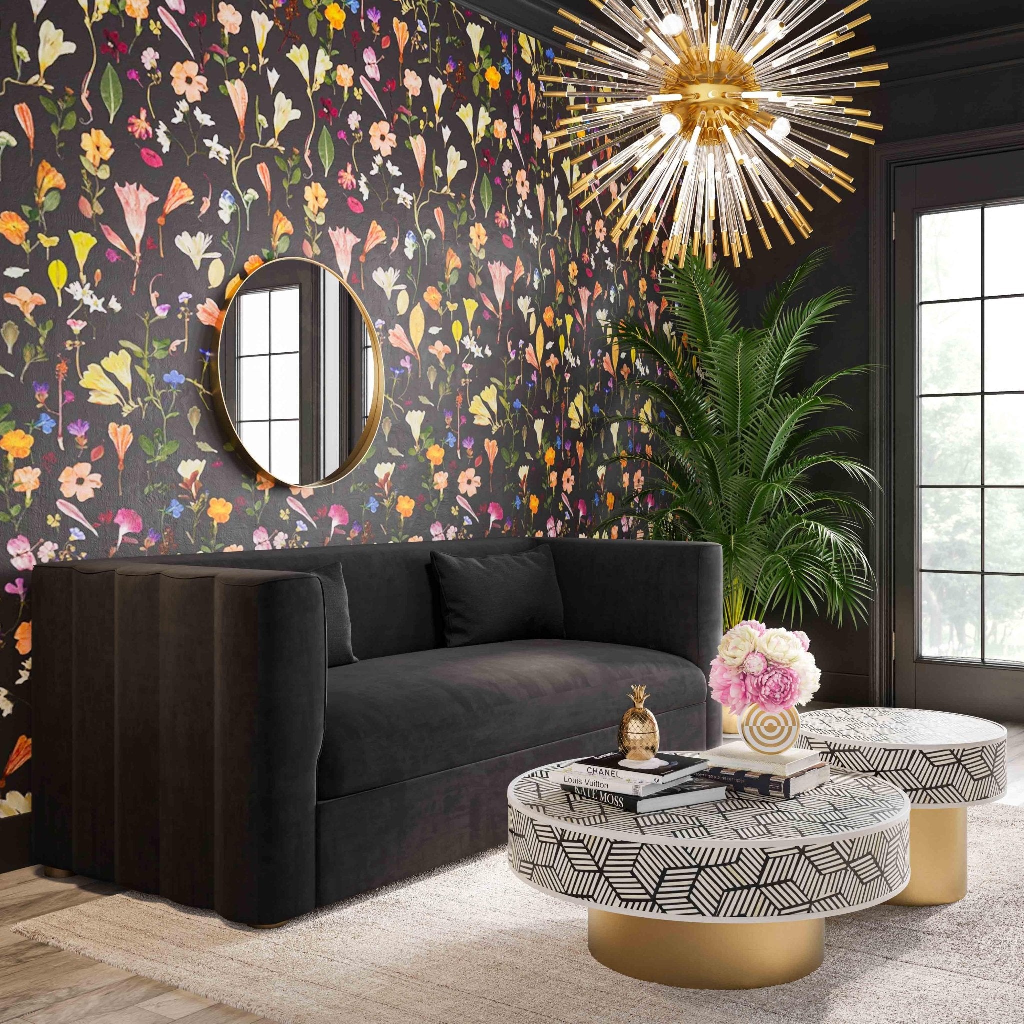 Callie Black Velvet Sofa Sofas & Loveseats| TOV