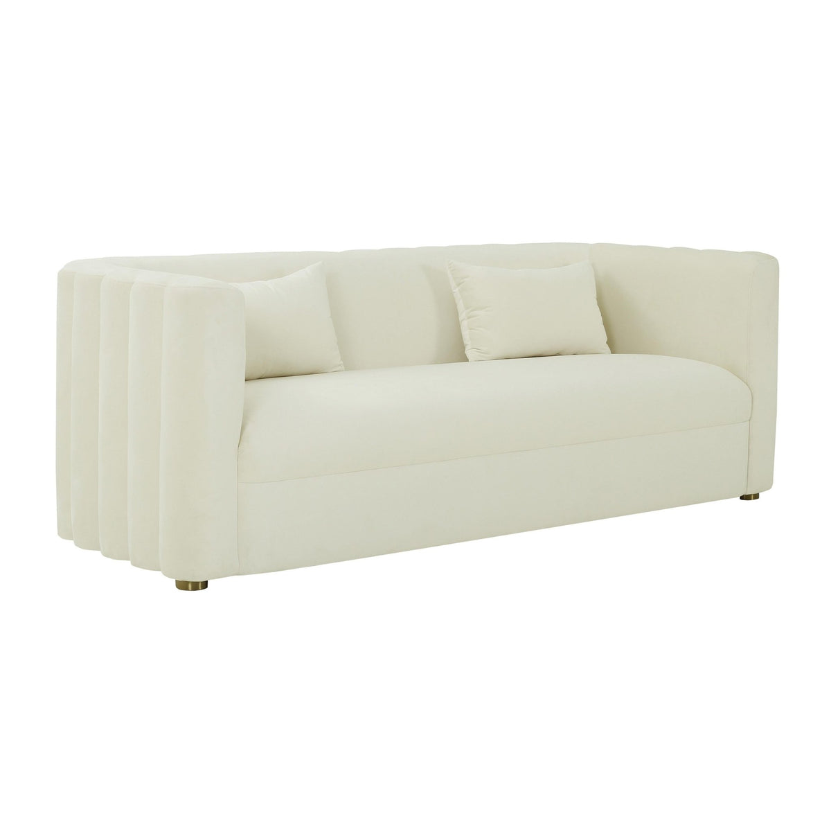 Callie Cream Velvet Sofa Sofas & Loveseats| TOV