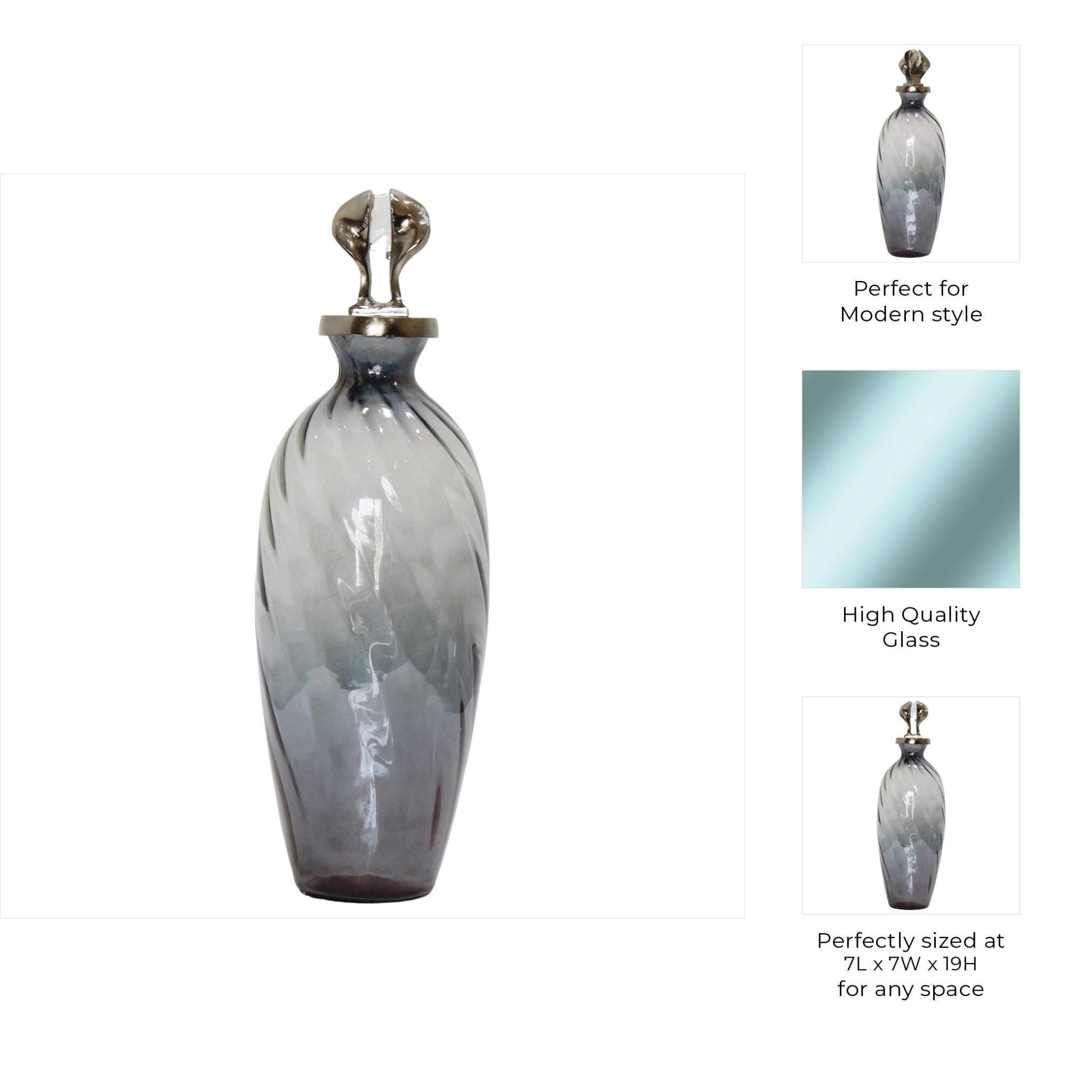 CALLINE BOTTLE WITH TOPPER Vases and Jars| Sagebrook Home