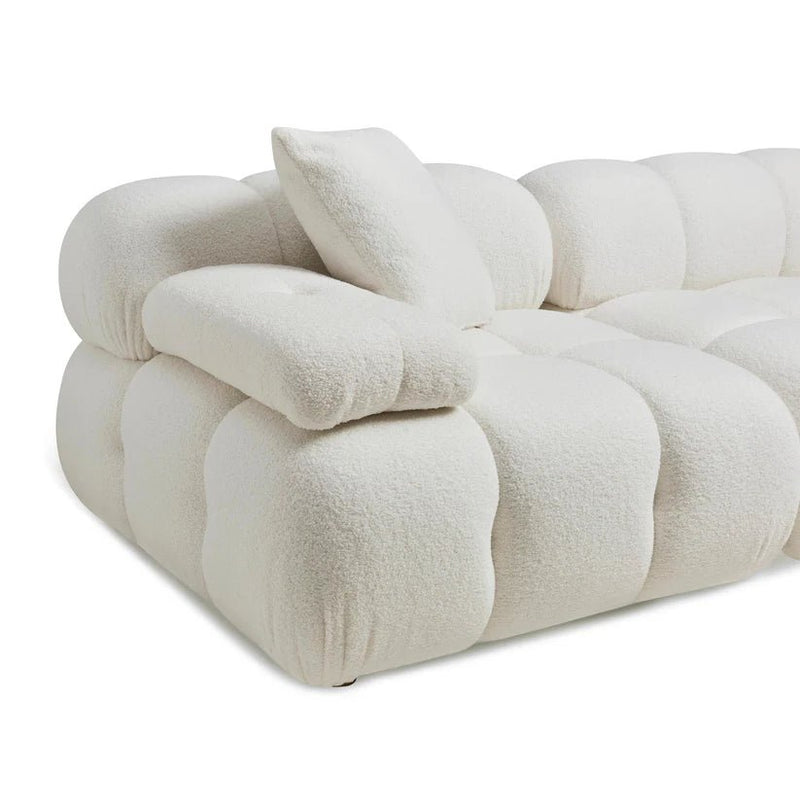 Calliope Cream Vegan Shearling 4 - piece Modular Sectional - Al Rugaib Furniture