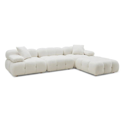 Calliope Cream Vegan Shearling 4 - piece Modular Sectional - Al Rugaib Furniture