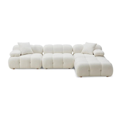 Calliope Cream Vegan Shearling 4 - piece Modular Sectional - Al Rugaib Furniture