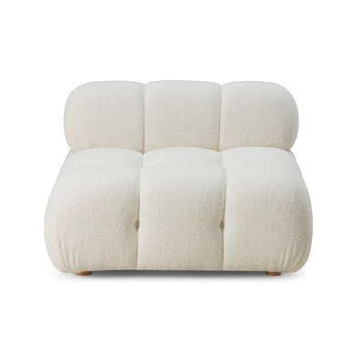 Calliope Cream Vegan Shearling Modular Armless Chair - Al Rugaib Furniture