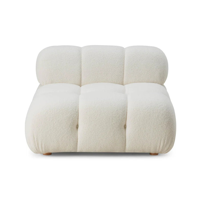 Calliope Cream Vegan Shearling Modular Armless Chair - Al Rugaib Furniture