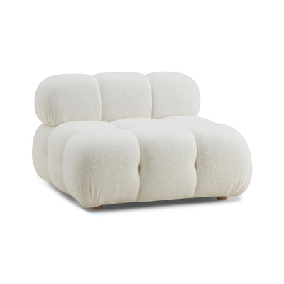 Calliope Cream Vegan Shearling Modular Armless Chair - Al Rugaib Furniture