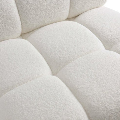 Calliope Cream Vegan Shearling Modular Armless Chair - Al Rugaib Furniture