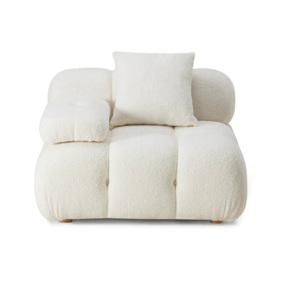 Calliope Cream Vegan Shearling Modular Corner Chair - Al Rugaib Furniture