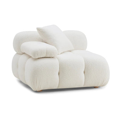 Calliope Cream Vegan Shearling Modular Corner Chair - Al Rugaib Furniture
