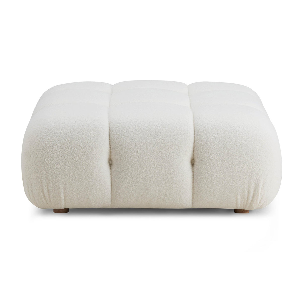 Calliope Cream Vegan Shearling Modular Ottoman Ottomans| TOV