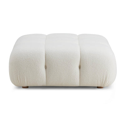 Calliope Cream Vegan Shearling Modular Ottoman - Al Rugaib Furniture