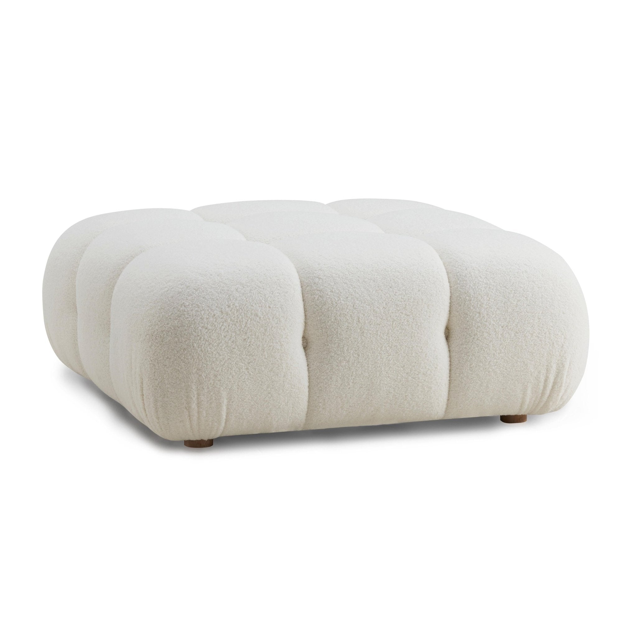 Calliope Cream Vegan Shearling Modular Ottoman Ottomans| TOV