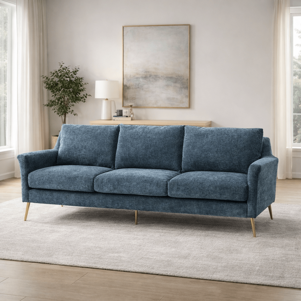 Cambridge Slate Velvet 3 Seater Sofa Sofas & Loveseats| Roots Furniture