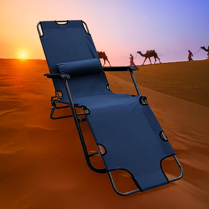Camping Chair with Full Recline Bed Feature – Comfortable Design for Travel & Relaxation . - Al Rugaib Furniture