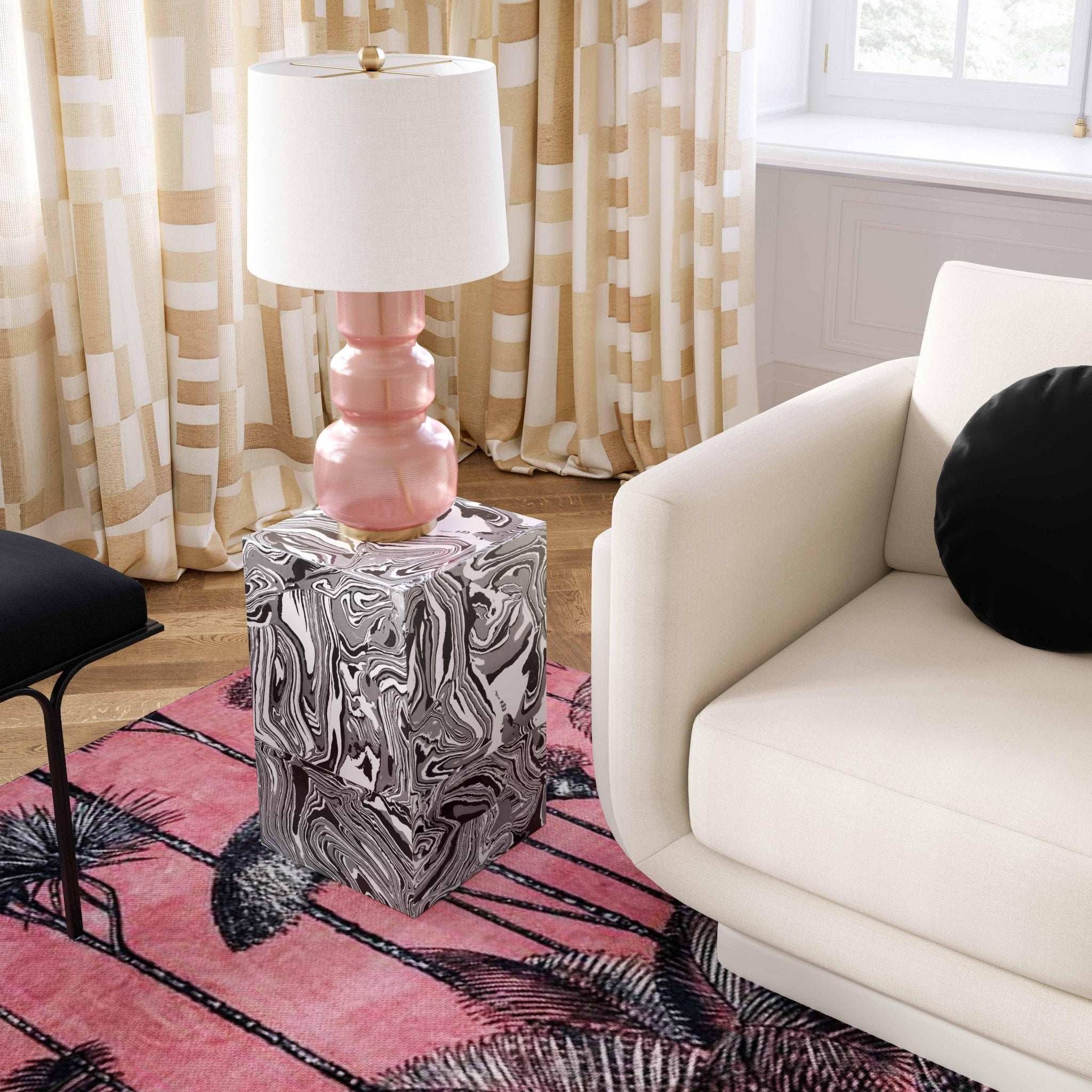Camryn Swirled Resin Side Table End Tables| TOV
