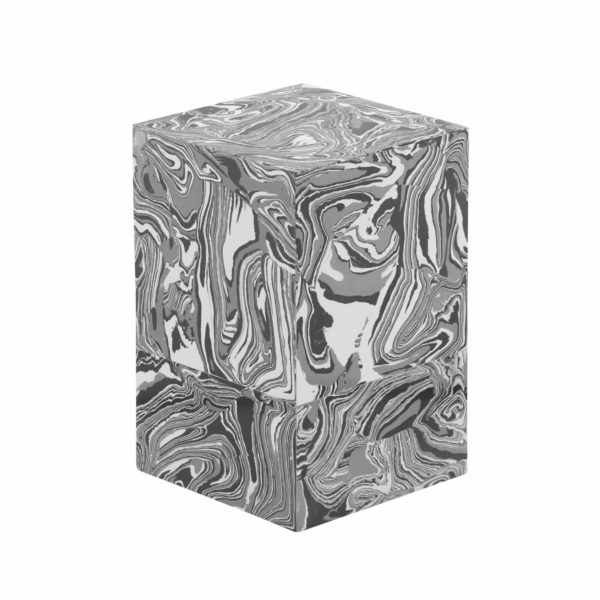 Camryn Swirled Resin Side Table End Tables| TOV