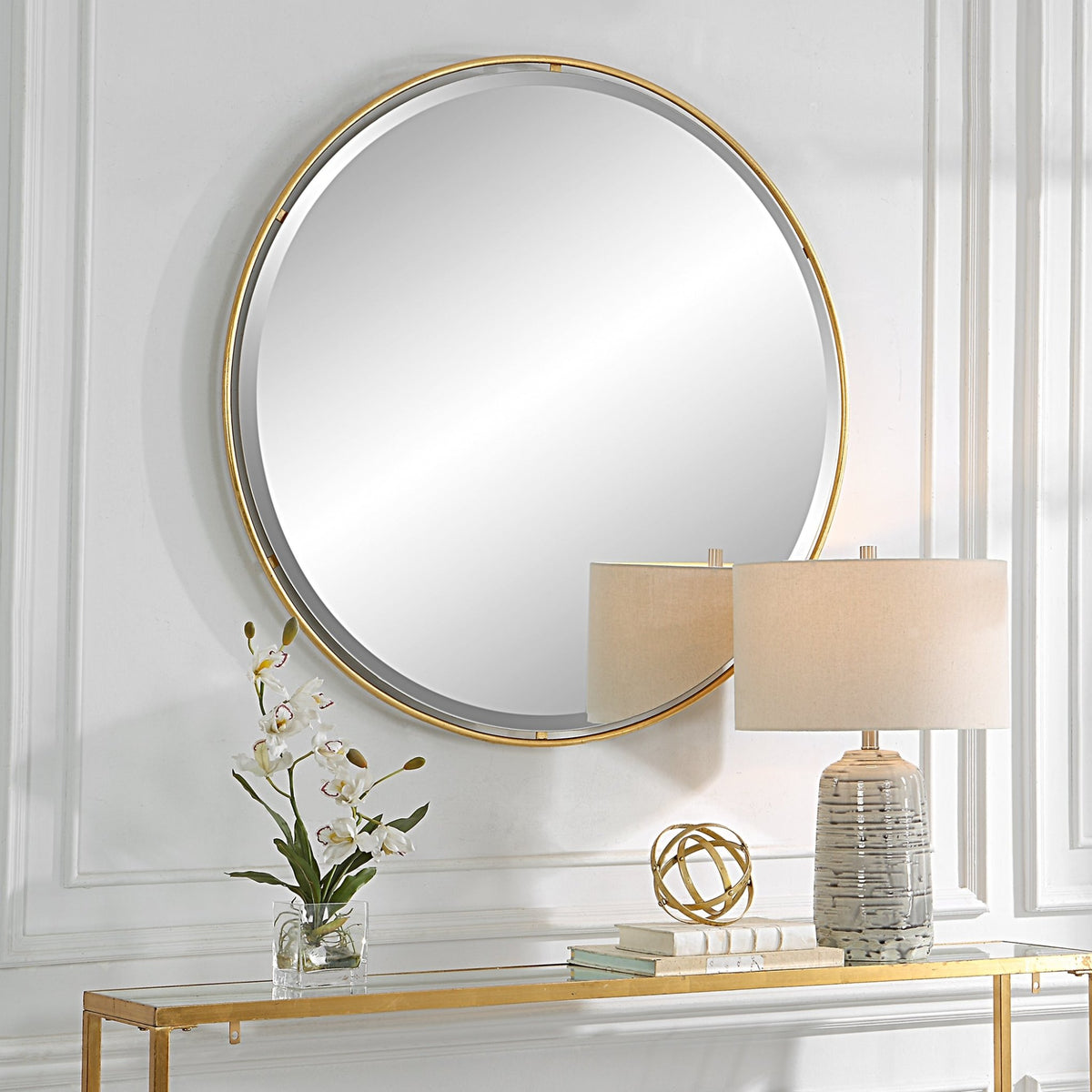 Canillo Round Mirror, Gold Mirrors| Uttermost