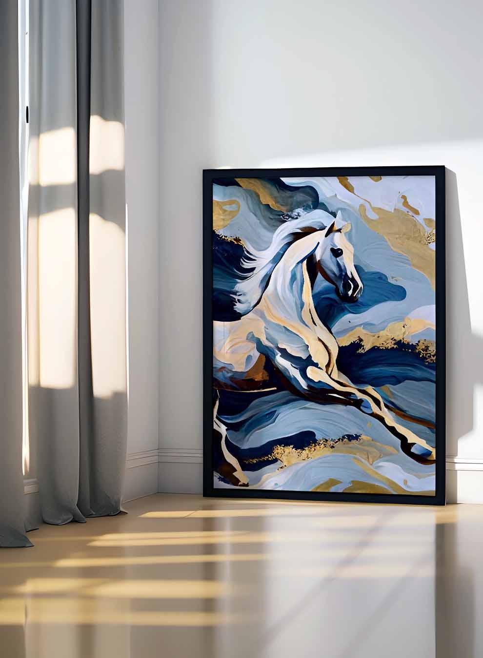 Canvas Wall Art Stretched Over Wooden Frame with Black Floating Frame Paintings & Pictures| LOWHA