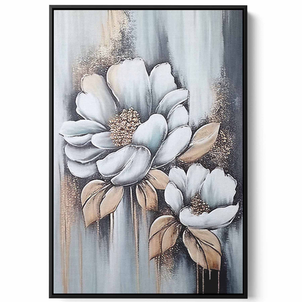 Canvas Wall Art Stretched Over Wooden Frame with Black Floating Frame Paintings & Pictures| LOWHA