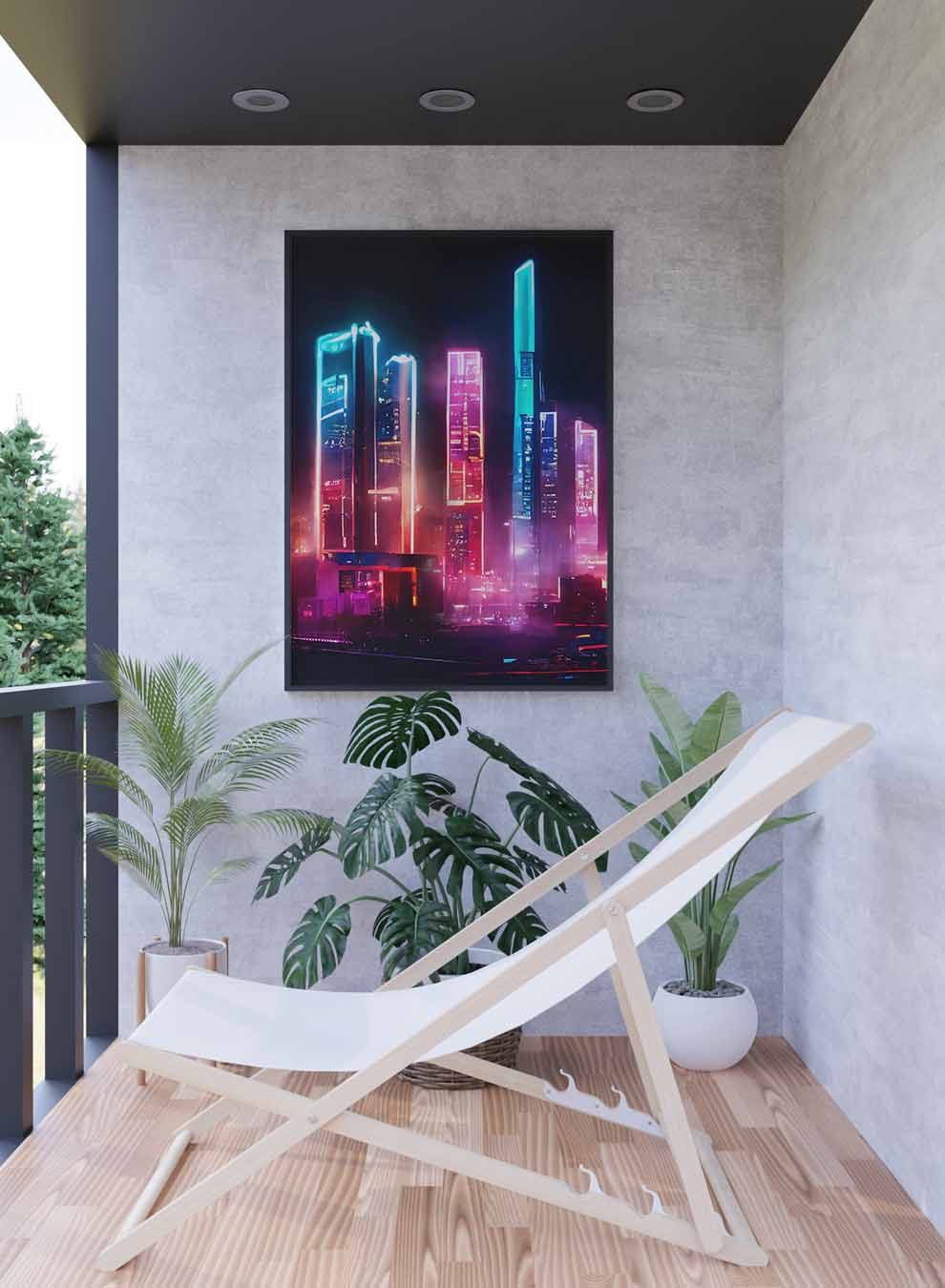 Canvas Wall Art Stretched Over Wooden Frame with Black Floating Frame Paintings & Pictures| LOWHA