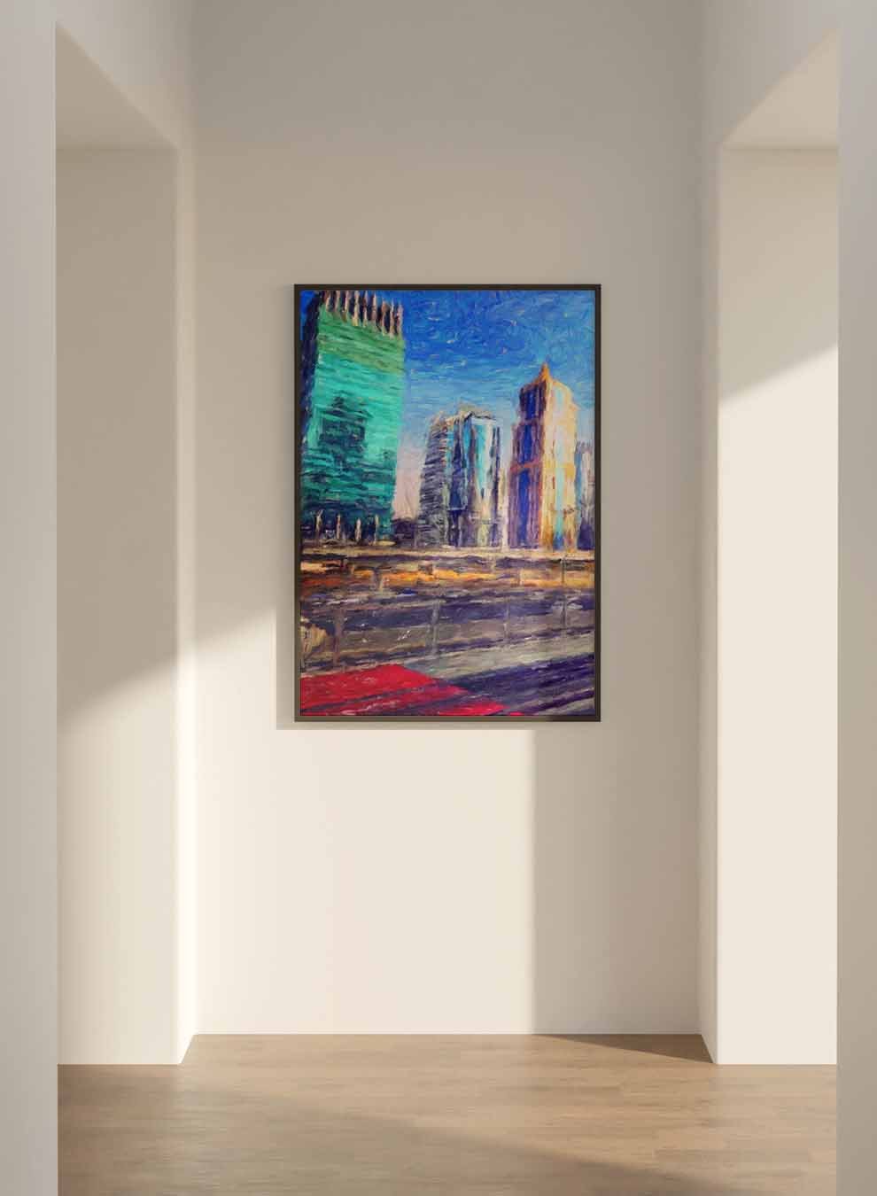 Canvas Wall Art Stretched Over Wooden Frame with Black Floating Frame Paintings & Pictures| LOWHA