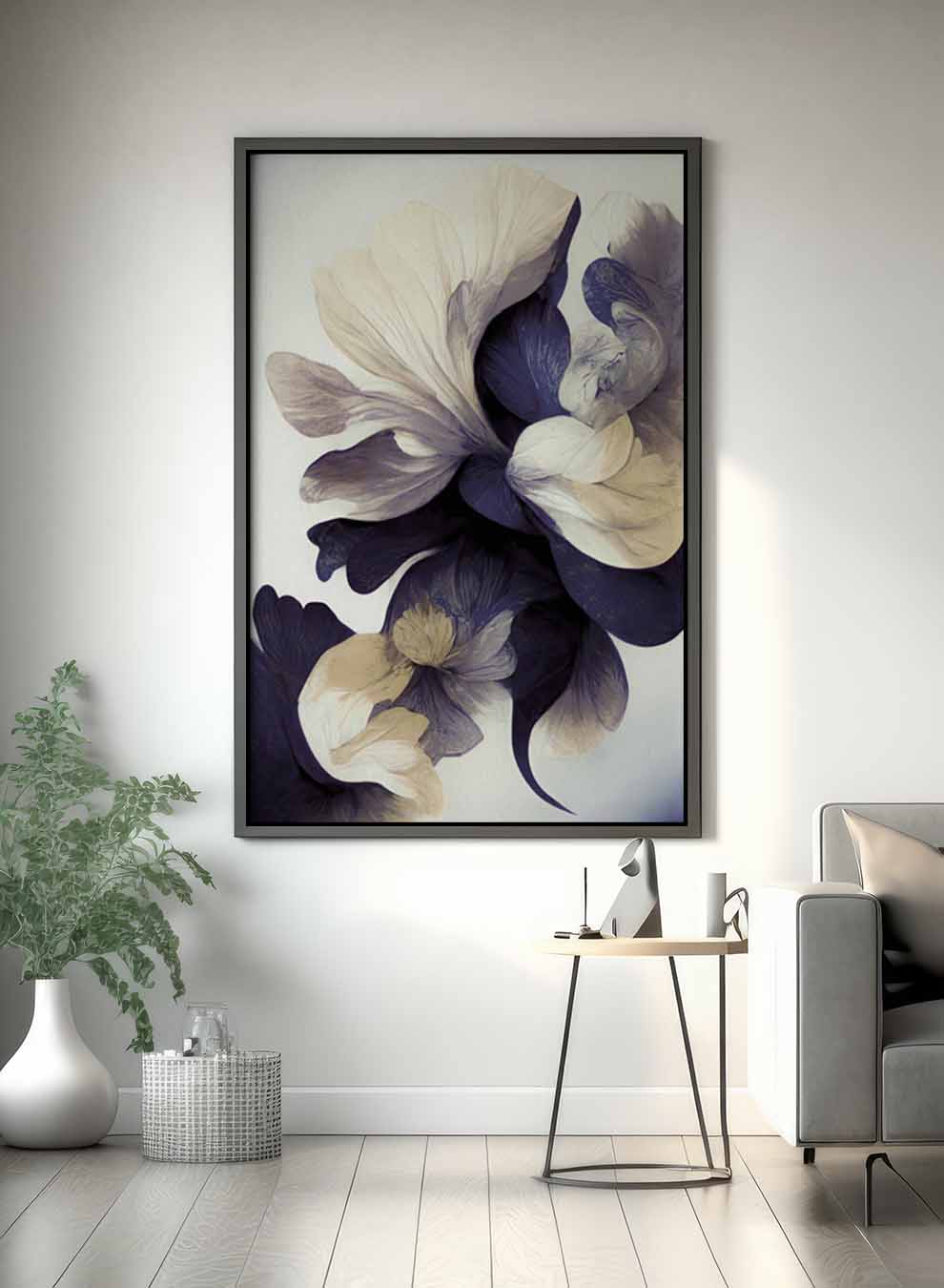 Canvas Wall Art Stretched Over Wooden Frame with Black Floating Frame Paintings & Pictures| LOWHA