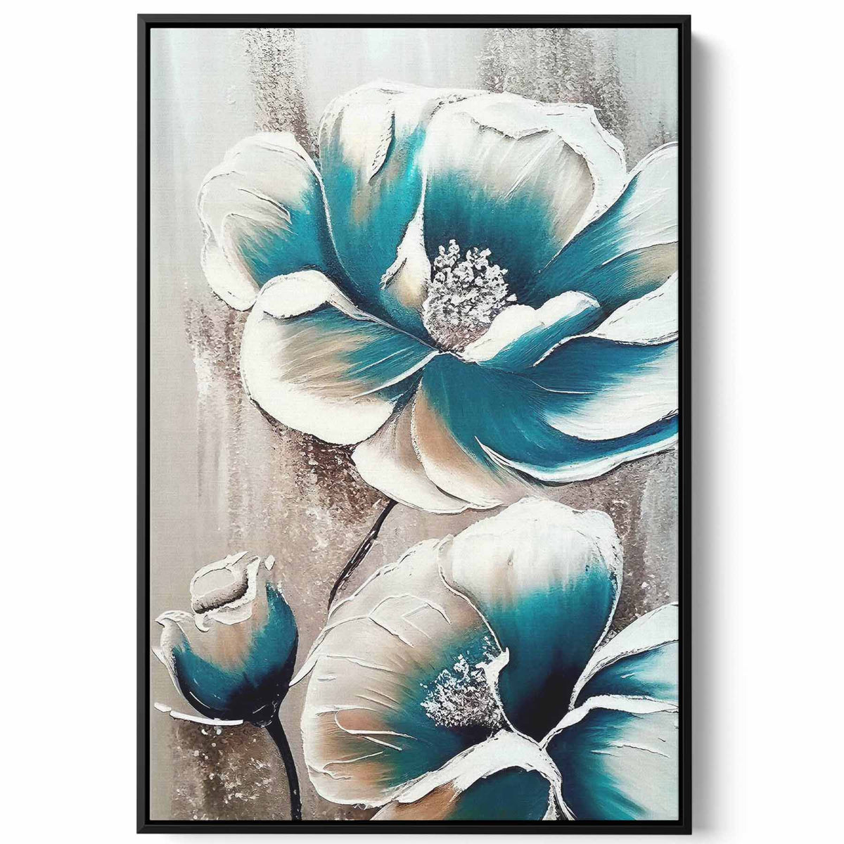 Canvas Wall Art Stretched Over Wooden Frame with Black Floating Frame Paintings & Pictures| LOWHA